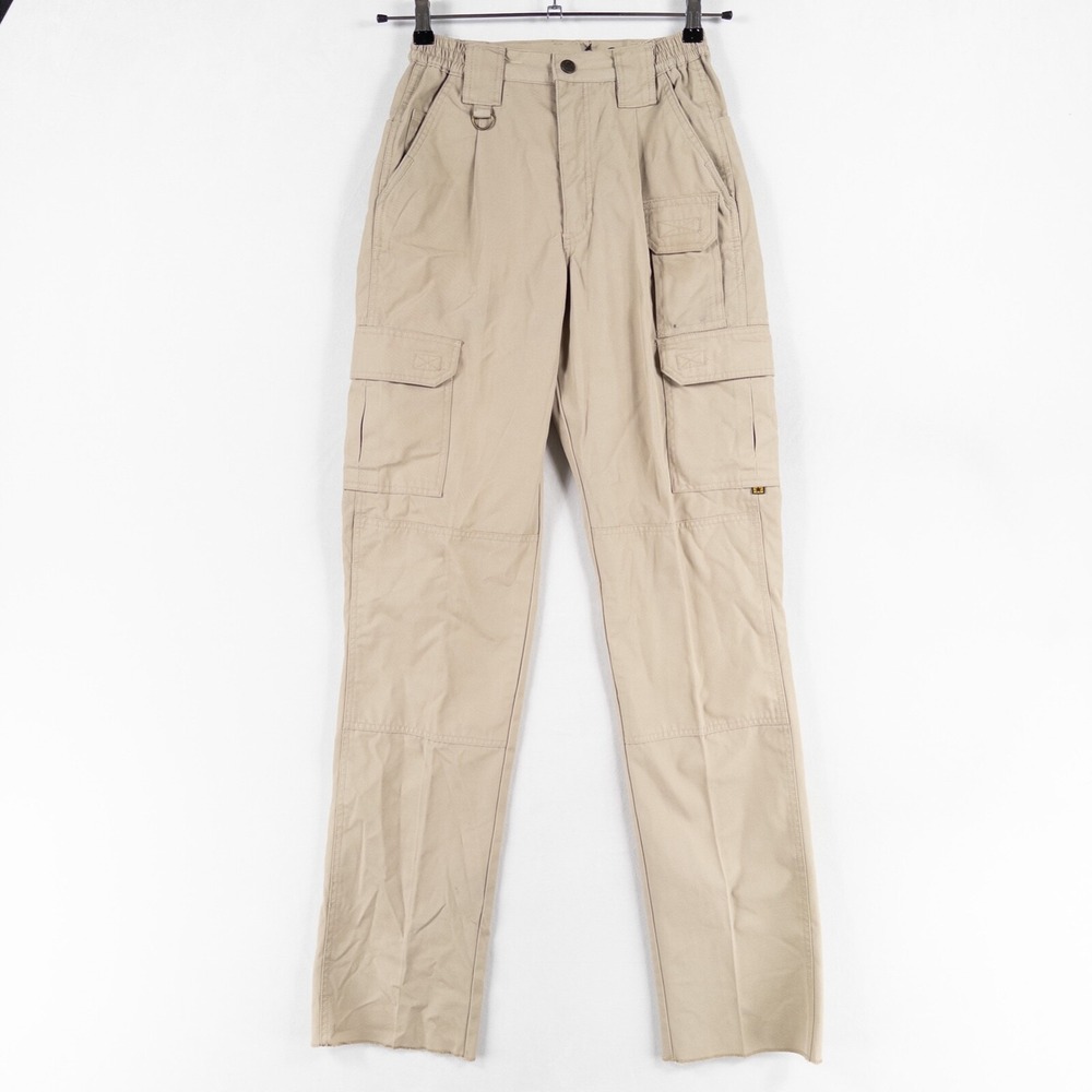 Propper Pants Sz 28 Beige Tactical Polyester Cotton Cargo Pockets Unhemmed